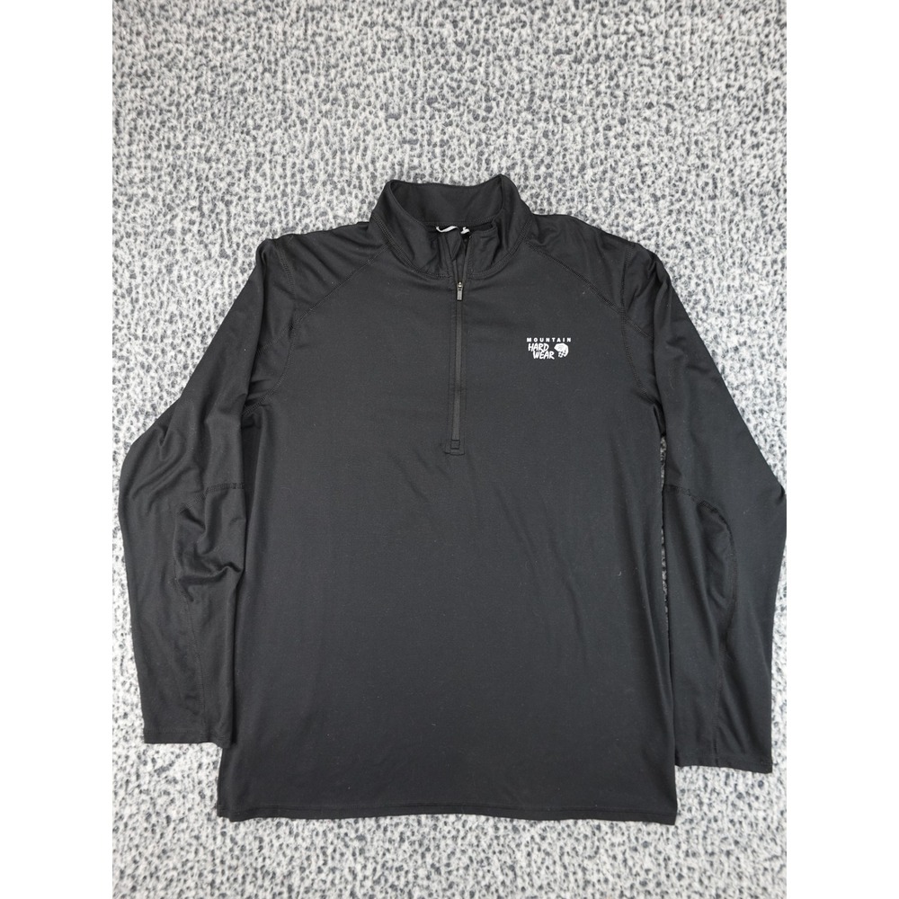 Mountain Hardwear 1/4 Zip Pullover‎ Mens Large Black Performance Activewear